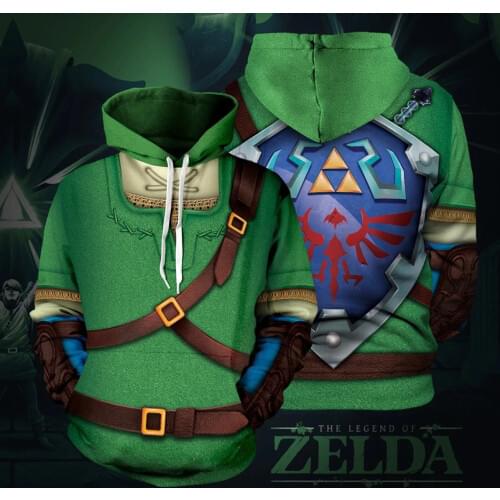 Game Link Cosplay Costumes Sweatshirt 3D Hoodie Jacket Coat Pullover
