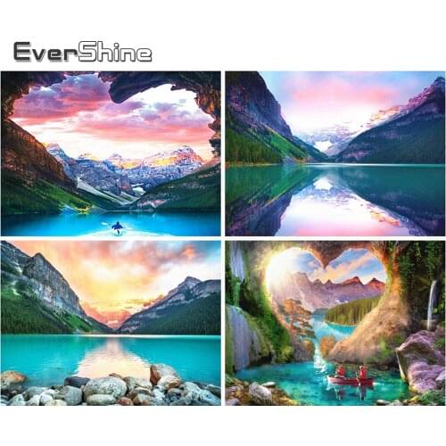 EverShine 5D Full Square Diamond Painting Mountain Diamond Embroidery Heart Picture Of Rhinestones Mosaic Scenic Handmade Hobby
