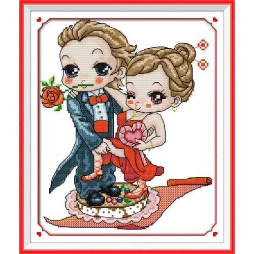 Everlasting Love Affectionate Tango Chinese Cross Stitch Kits Ecological Cotton Stamped 11C DIY Gift Wedding Decoration For Home