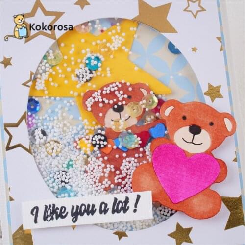 Kokorosa Little Bear Cutting Dies Metal Dies Scrapbooking Album Card Making Embossing Stencil Diecuts New 2021