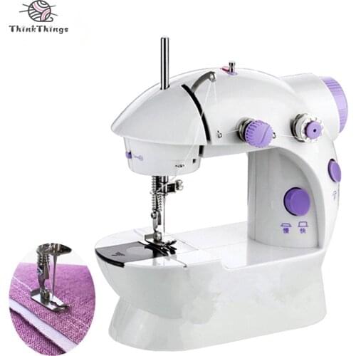 Mini Sewing Machine Portable Domesti Household Adjustable Double Threads Sewing Machine for Household Travel DIY Sewing