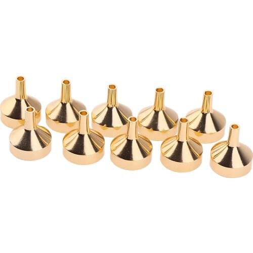 Pack of 10pcs Electrochemical Aluminum Mini Funnel for Essential Oil Bottles,Perfume Bottles,Kitchen,Makeup Cosmetics