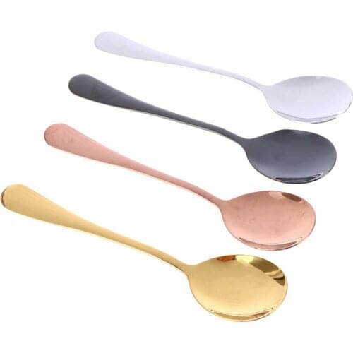 Gold Salad Spoon Fork 2PCS Salad Spoon Stainless Steel Cutlery Set Serving Spoon Set Colorful Unique Spoons