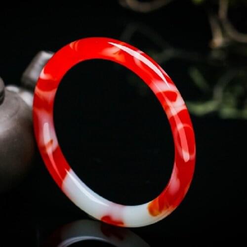 Natural Xinjiang Hetian jade gold wire jade chicken blood stone Gobi jade thin bracelet jade bracelet