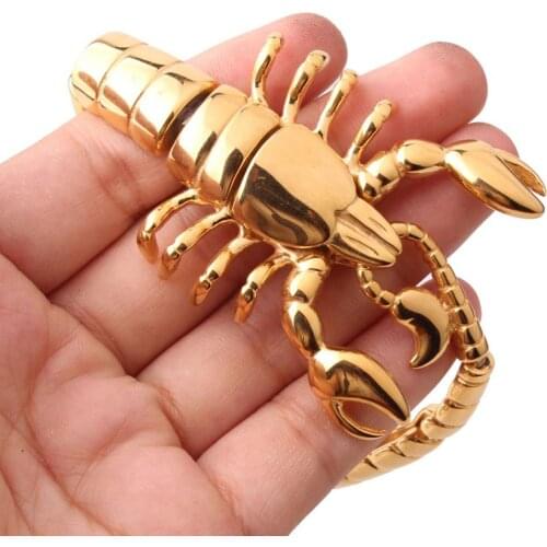 New Unique 316L Stainless Steel Animal Scorpions Heavy Mens Bracelets Punk Hand Chain Bracelets Best Gift For Boyfriend