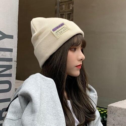 Solid Color Baggy Beanies For Men Winter Hat Womens Outdoor Bonnet Skiing Hat Female Soft Acrylic Slouchy Knitted Hat For Boys