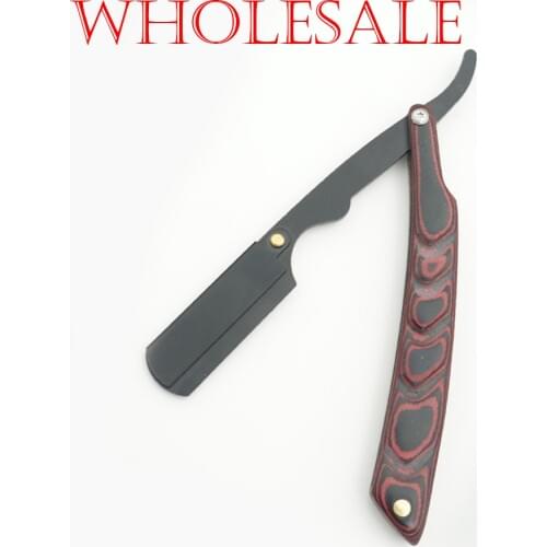 Wholesale Classic mens manual razors Asterwood handle Portable face razor barber Hair cut razor change blade type shaving 10pcs