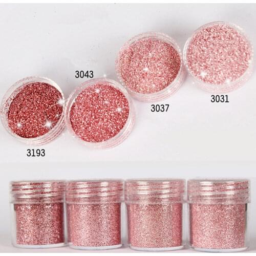 1Box Rose Gold Pink Nail Glitter Sequin Makeup Glitter Powder Nail Art Powder Dust Manicure Nail Decorations Set