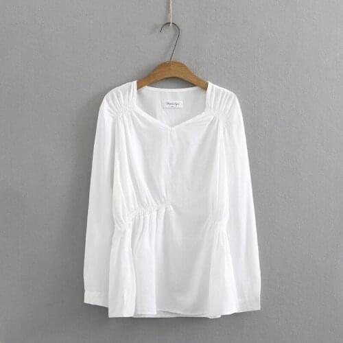 Plus Size Long Sleeved Solid Tops Womens Casual Simple Shirts Spring Autumn Muslimah Tshirts