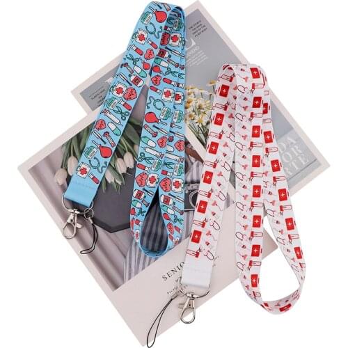 ER966 Medical Themed Medical Supplies ID Badge Lanyards Mobile Phone Rope Key Lanyard Neck Straps Accessories For Doctor Nurse