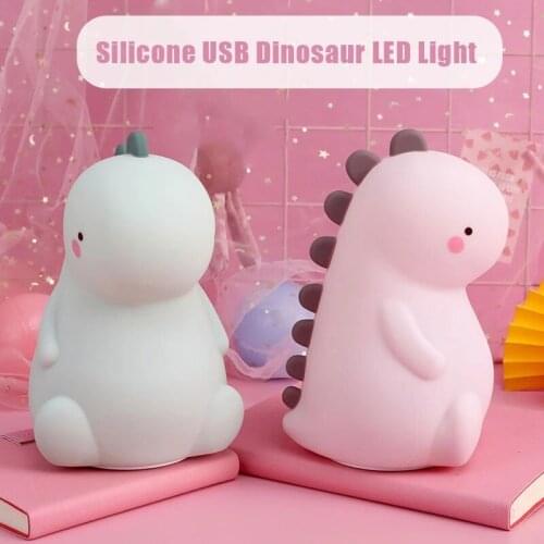 RGB Cute Animals LED Night Lights USB Rechargeable Unicorn Dinosaur Night Lamp Decorative Bedroom For Baby Kids Birthday Gift