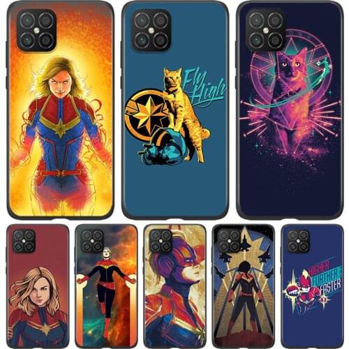 Silicone Cover Captain Marvel For Huawei Nova 8 7i 6 5T 5i 5Z 4E 3i 3e 2i SE PRO Lite 4G 5G Black Phone Case