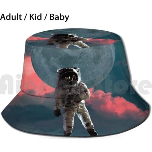 Space Sun Hat Foldable UV Protection Galaxy Moon Space Astronaut Universe Galaxy Space Moon Star Pattern Patterned