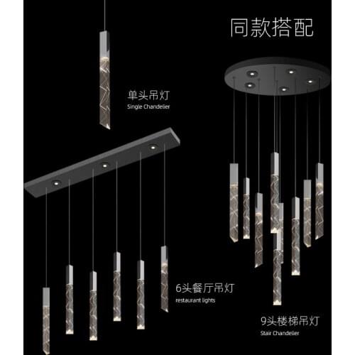 Modern Loft LED Chandelier K9 Crystal Chrome Duplex Stair Chandelier Living Room Hotel Ceiling Hanging Light Luxury Pendant Lamp