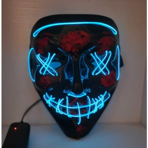 Halloween luminous mask flash horror led mask party mask cold line mask halloween fashion cosplay anime mask for kids