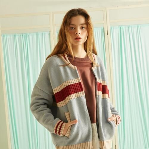 Loose 2019 Winter New Design Vintage Women Sweater Coat Zipper Thick Warm Knitted Coats Ladies' Cotton Cardigan