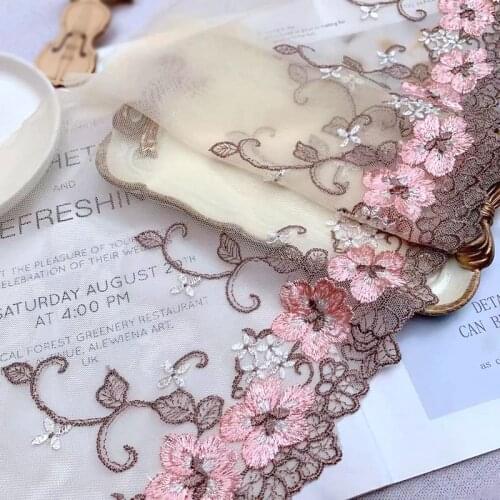 10Meters Flowers Mesh Tulle Embroidered Sewing Supplies Ribbon Lace Trim Doll Dress DIY Garment Curtains Accessories
