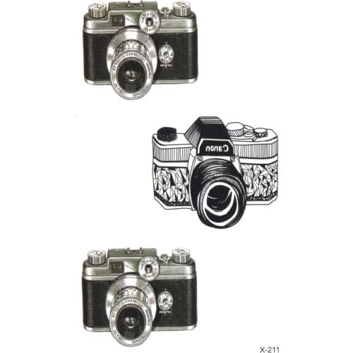 20pcs Camera Waterproof temporary tattoo body arts henna tatoo sticker tatouage temporaire fake tattoo sleeve harajuku tatouage