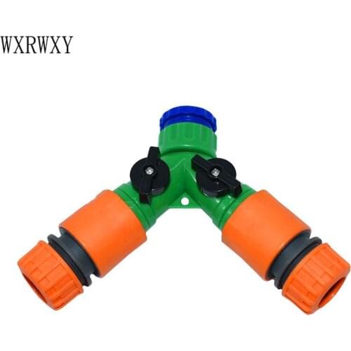Wxrwxy Garden 2 way tap 1/2 garden hose tap 3/4 water splitter the faucet 1/2"irrigation connector 16mm hose splitter 20mm 1set