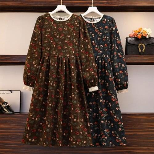 Woman clothes spring and autumn fashion retro long floral dress dresses women dresses for women