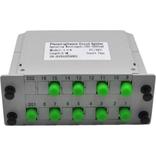 1*8 FC/APC Fiber Optic Splitter ,Card Inserting Type Optical FTTH PLC Splitter,1x8 Optical PLC Splitter Cassette Box