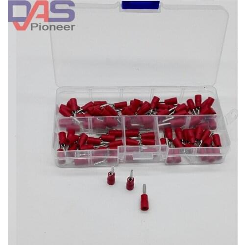 100PCS/Pack PTV1.25-10 Pin Pre-insulating wire Terminal(Type TZ-JTK) 22-16AWG Wire ferrule terminal Connector