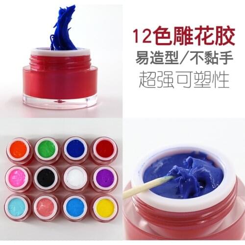 12 Colors 3D UV Gel Nail Polish Professional Nail Art Drawing Painting Carving Builder Long Lasting UV LED Modeling Gel