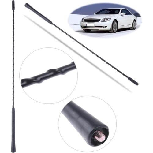 VODOOL 16 inch Universal Car Auto Roof Mast Stereo Radio FM AM Amplified Antenna for most cars with 5mm and 6mm Adapters