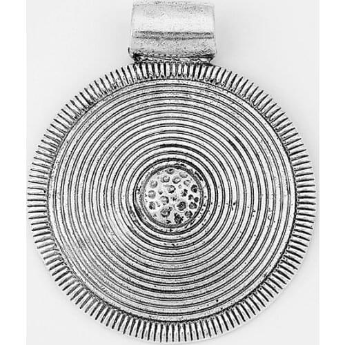 2pcs Large Lagenlook Round Hammered Craft Charms Pendant For Necklace Jewelry Making Accssories Findings 66*66mm