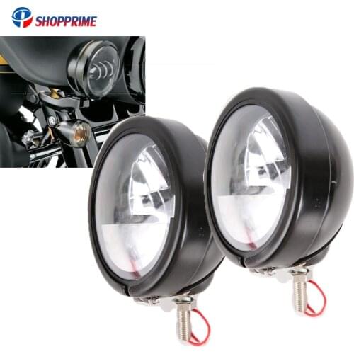2pcs Black Chrome 4.5 inch Motorcycle LED Passing lights Auxiliary Lamp Bracket For Accessories Fog light housing 4 1/2