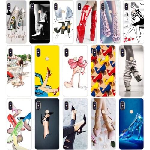 215H heels heeled shoes ballerina Soft Silicone Tpu Cover phone Case for xiaomi redmi 6 pro 5 plus note 6 pro 4 4x mi 8