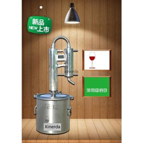 304 Stainless Steel 20L Moonshine Distiller Tower Red Copper Cooling Coil At Home Brewing Vodka Whiskey Brandy Distiller