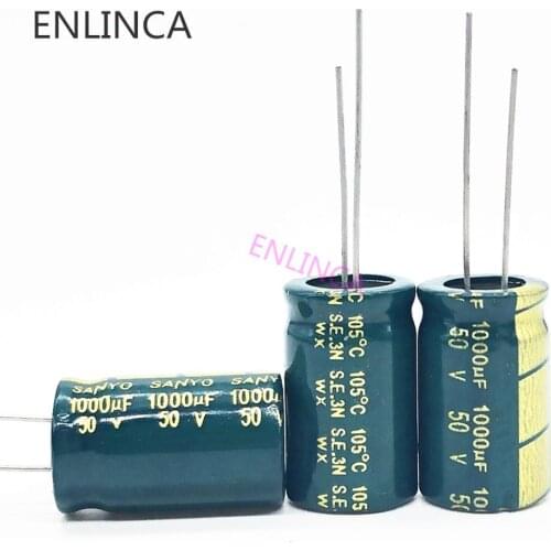 6pcs/lot T16 high frequency low impedance 50v 1000UF aluminum electrolytic capacitor size 13*20 1000UF 20