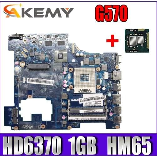 Akemy high quality PIWG2 LA-6753P FOR Lenovo Ideapad G570 Laptop Motherboard HM65 PGA989 DDR3 HD6370 1GB 100% Fully Tested