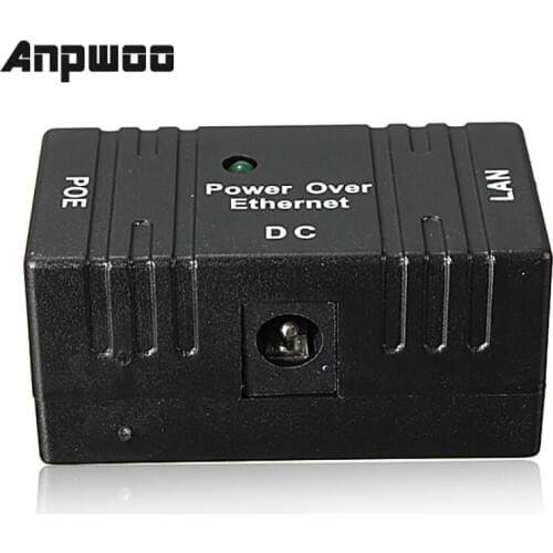 ANPWOO 10/100 Mbp Passive POE DC Power Over Ethernet Injector Splitter Wall Mount Adapter For IP Camera LAN Network 1PC