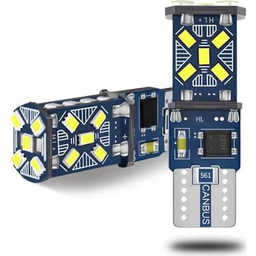 15Pcs T10 Car LED Light 2016 Chip Canbus White Blue Yellow Auto Styling Driving Lights W5W 194 147 Instrument Panel Lamp