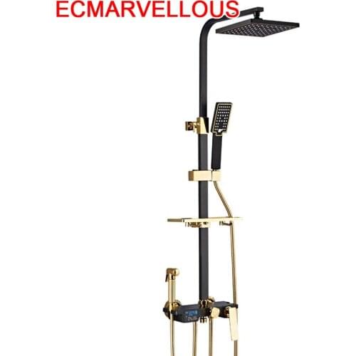 Bain Douche Choveiro Preto Duschsystem Panel Columna Doucheset Conjunto De Chuveiro Do Banheiro Ducha Bathroom Shower System