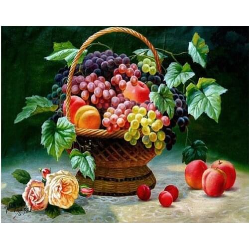 CraftArtGo 5D DIY Diamond Embroidery Fruits Full Square Round Rhinestone Mosaic Painting Cross Stitch Flowers Diamond Kit