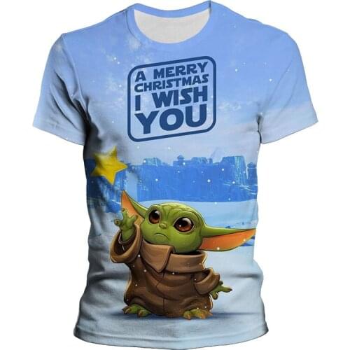 Baby Yoda Kids Clothes Boys T Shirt Mandalorian 3D Print O Neck Short-sleeved Mens Woman T-shirt Top Summer Tee Shirt New Tops