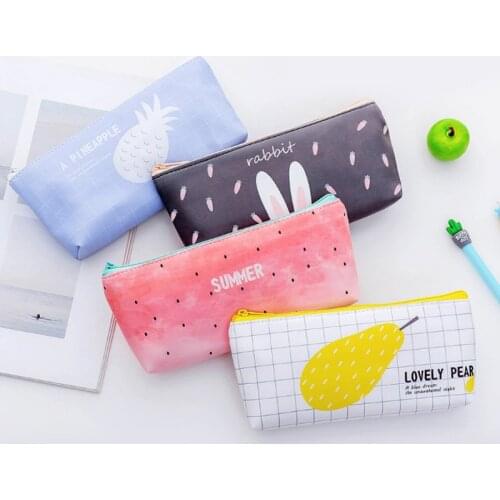 Girls Zipper Makeup Bag Students Stationery Pencil Bag Toiletry Kit Wash Bag Portable Travel Necessaries Beauty Case Organizer