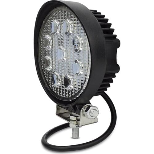 ECAHAYAKU 2pcs 4Inch 27W 12V 24V LED Work Light Spot/Flood Round LED Offroad Driving Light Lamp for Motorcycle Car Truck ATV SUV