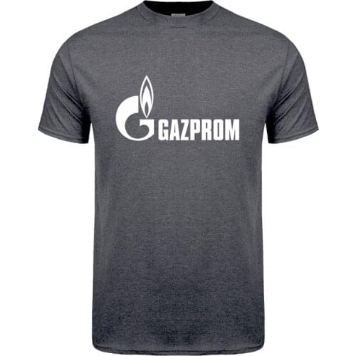 Russia Gazprom T Shirt Men Summer Short Sleeve Cotton Gazprom T-shirts Man Tops Fashion Cool Tshirts LH-187
