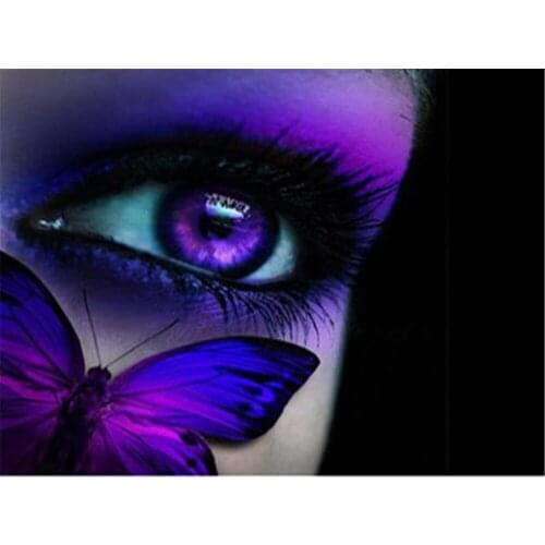 Eyes Butterfly Animal People DIY Embroidery Cross Stitch 11CT Kits Craft Needlework Set Cotton Thread Printed Canvas Sell