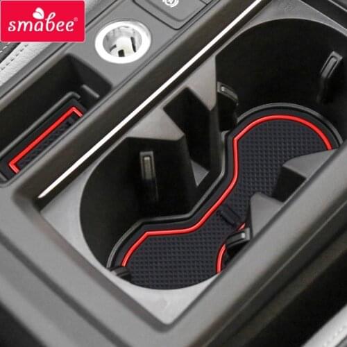 Smabee Car Anti-Slip Gate slot mat for Audi Q3 2019 2020 Rubber Coaster Cup Holders Interior Accessories Car sticker Mats