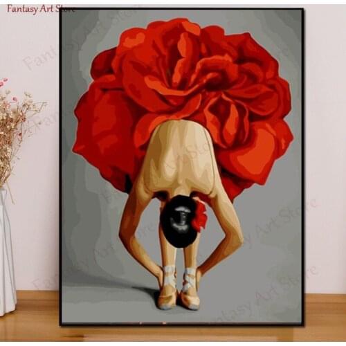 Red Skirt Girl Diamond Painting Portrait Diamond Art Mosaic Cross Stitch Kit Embroidery Diamond Point Painting Mosaic