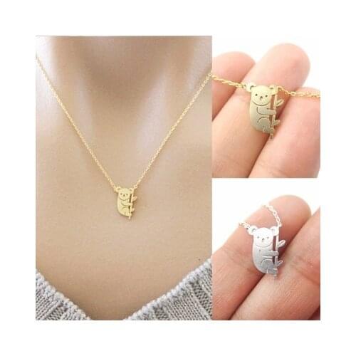 Small Animal Bracelet Necklace Koala Bear Pendant Necklace Gold/Silver Plated Necklace Bracelet Fashion Jewelry For Women