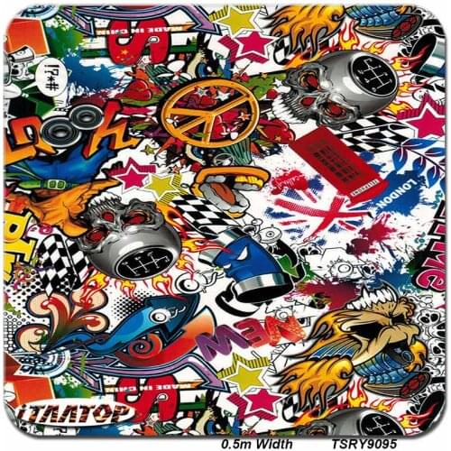 ITAATOP Skull Dip Kit Film TSRY9095 0.5M * 2/10/20M Cartoon Hydro Dipping