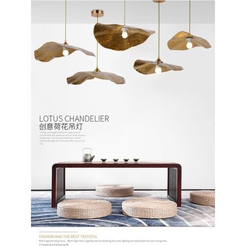 Nordic Lotus Leaf Lighting Creative Hotel Coffee Shop Modern Decoration Light Luxury Simple Living Room Bedroom Chandelier Lamps