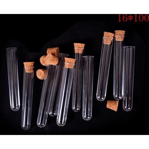 10pcs 16*100mm Plastic Test Tube With Cork Clear Like Glass, Wedding Favor Gift Tube