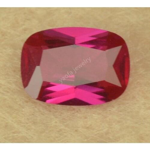 Sale 5A 5x7~10x12mm 5# Rose Red Corundum Loose Baguette Cushion Shape Cut Synthetic Gems Lab Created Rubys Corundum Stone